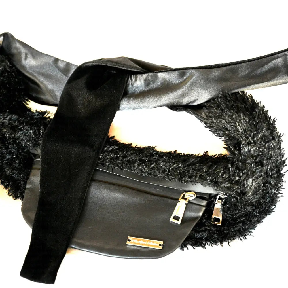 RM’s After Five Scarves in Black Plush Faux Fur