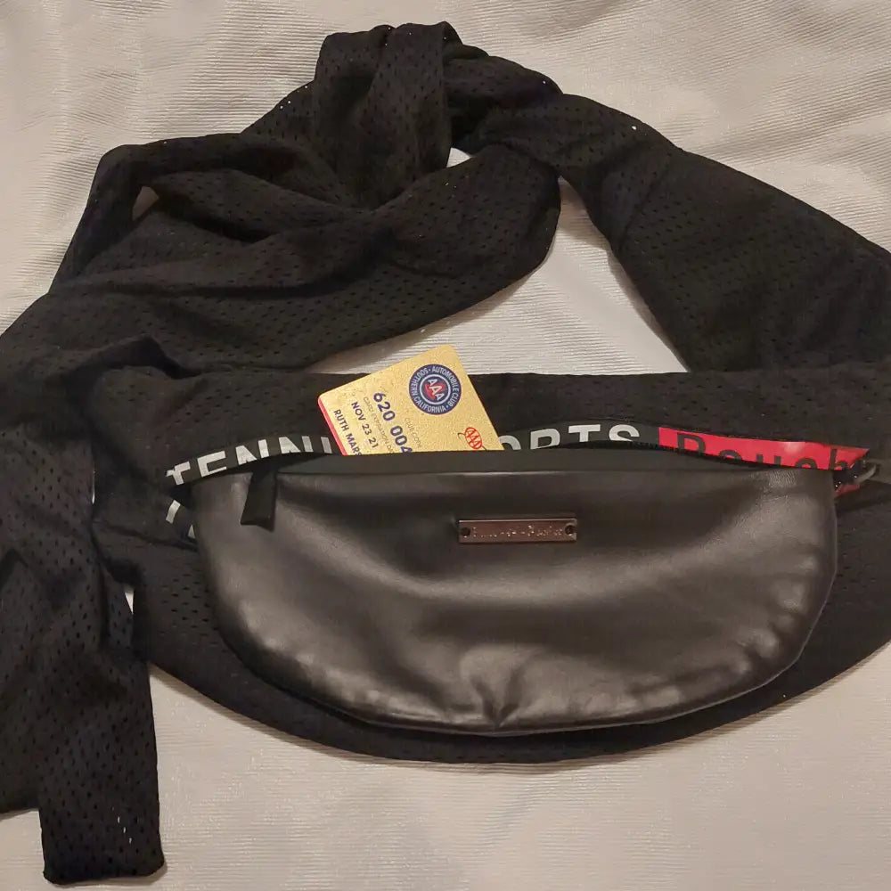 Tennis/Sports Pouch in Black Mesh