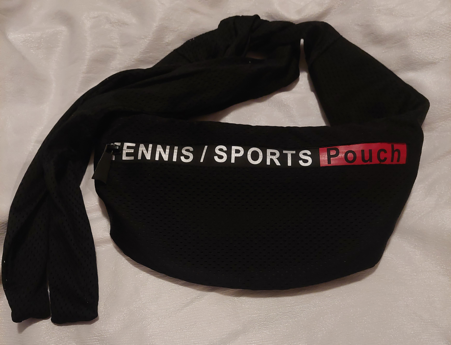 Tennis/Sports Pouch in Black Mesh