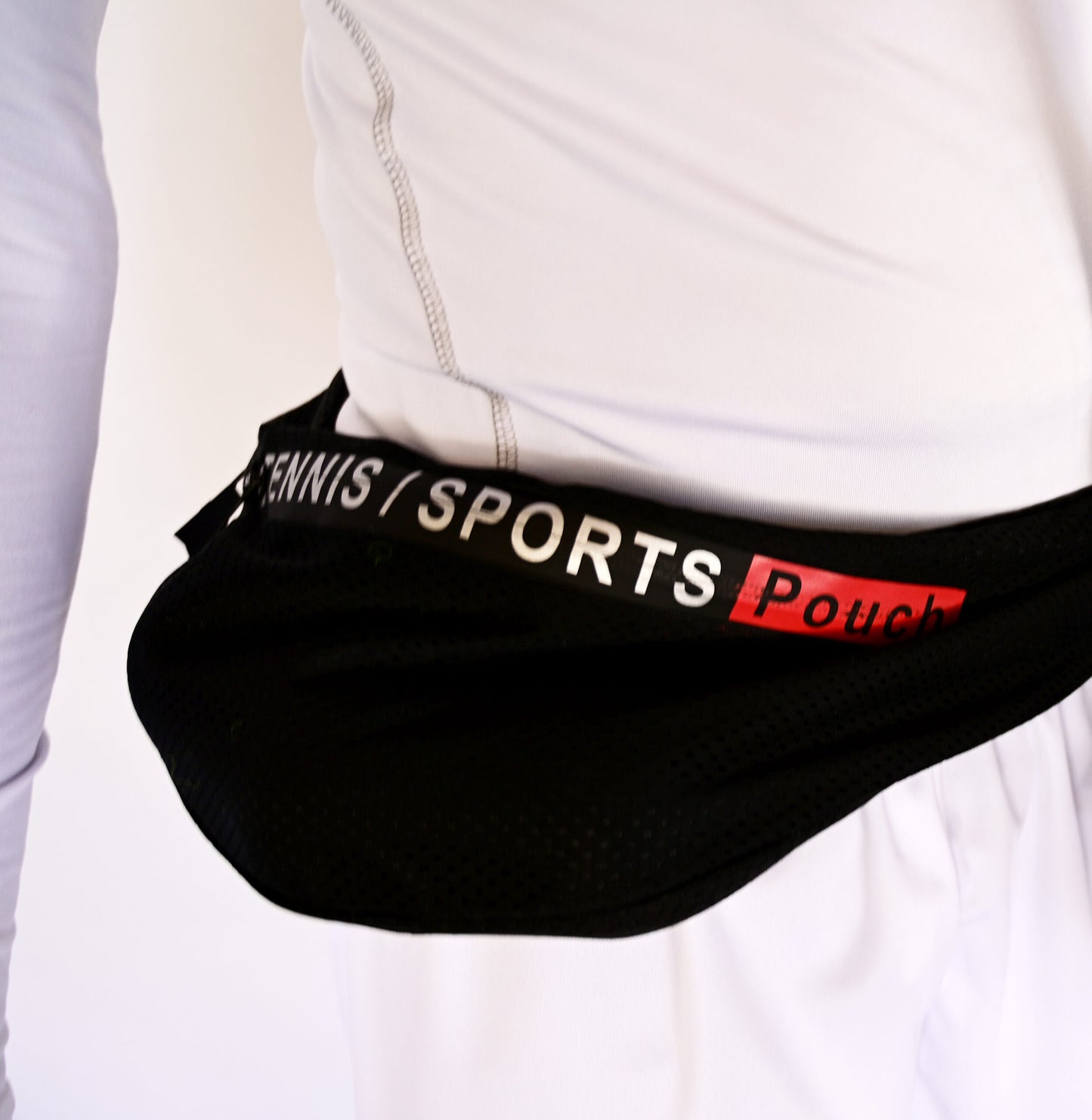 Tennis/Sports Pouch in Black Mesh