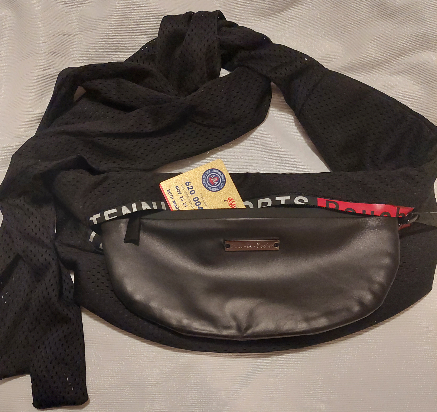 Tennis/Sports Pouch in Black Mesh