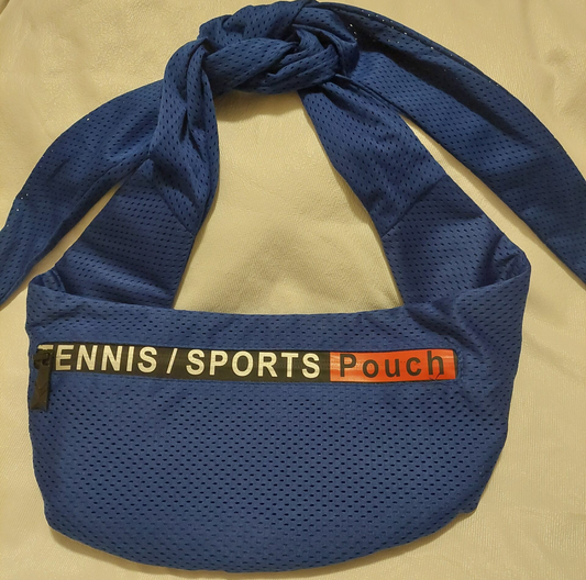 Tennis/Sports Pouch in Blue Mesh