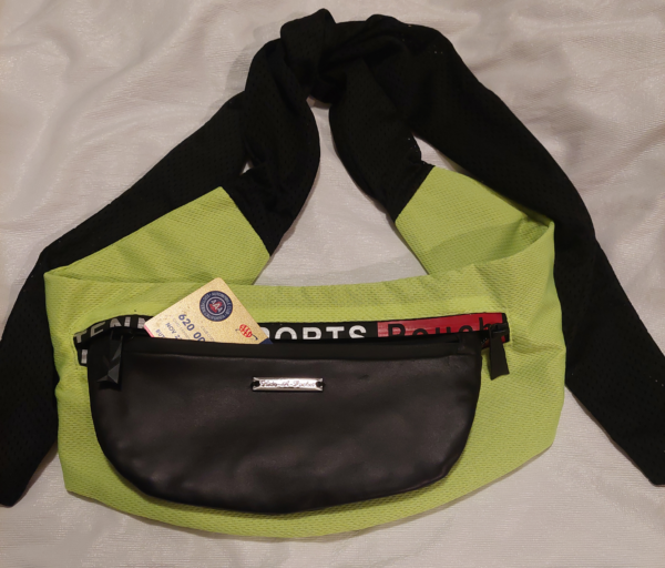 Tennis/Sports Pouch in Neon Mesh w Blk Ties