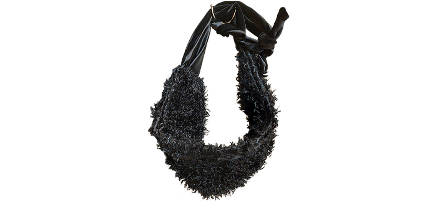 RM’s After Five Scarves in Black Plush Faux Fur