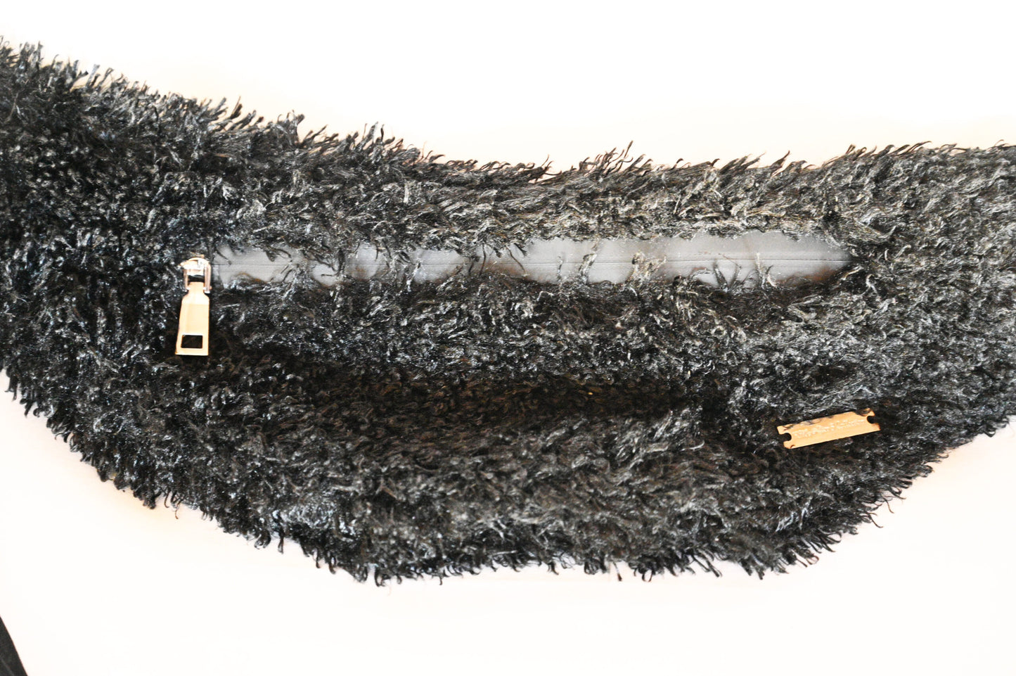 RM’s After Five Scarves in Black Plush Faux Fur