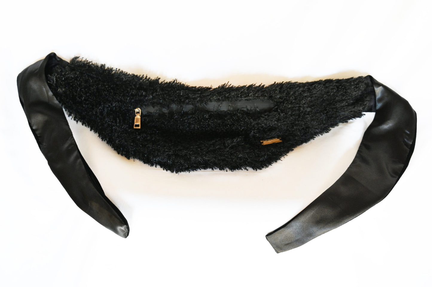 RM’s After Five Scarves in Black Plush Faux Fur