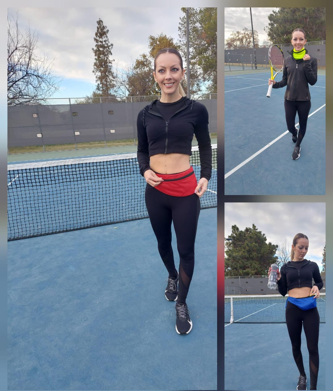 Tennis|Sports Pouch in  Mesh belt and Military Buckle