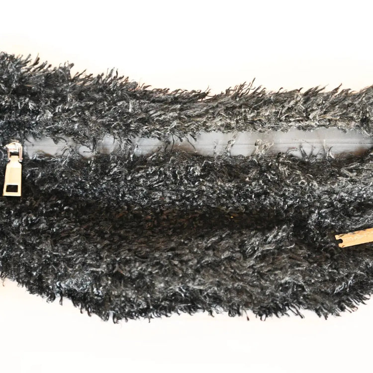 RM’s After Five Scarves in Black Plush Faux Fur