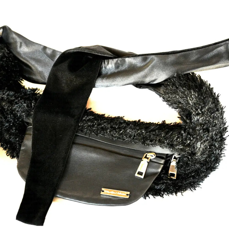 RM’s After Five Scarves in Black Plush Faux Fur