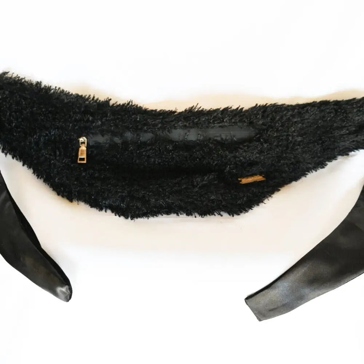RM’s After Five Scarves in Black Plush Faux Fur