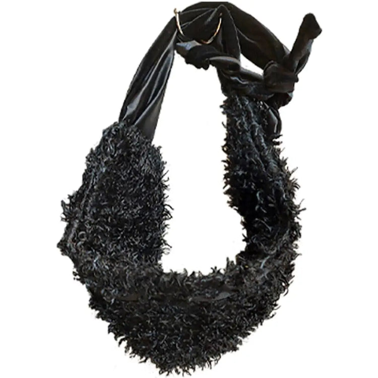 RM’s After Five Scarves in Black Plush Faux Fur