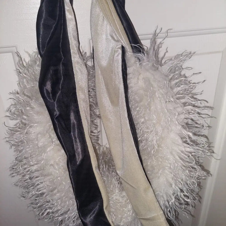 RM’s After Five Scarves in Off White Mongolian Faux Fur gg