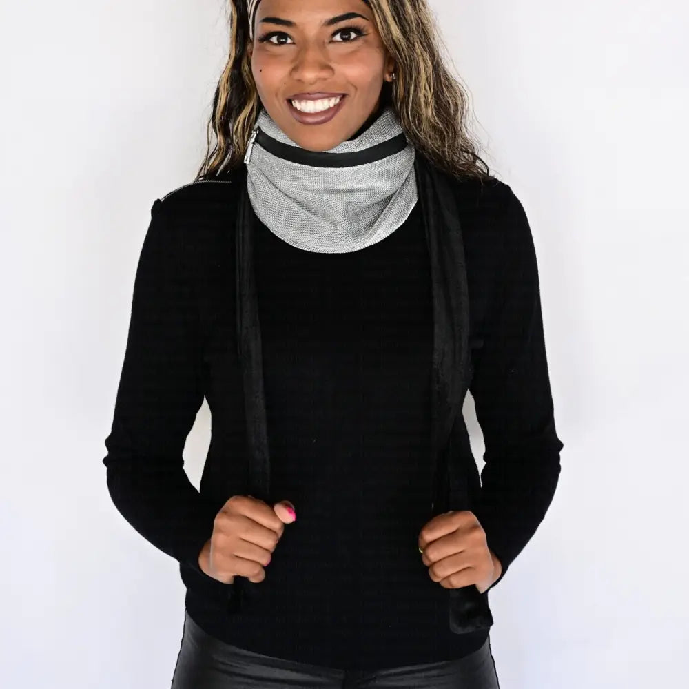 RM’s After Five Scarves in Slinky Silver Lurex Regular