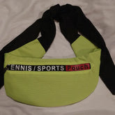 Tennis and Sports Pouch in Neon Mesh with Black Ties